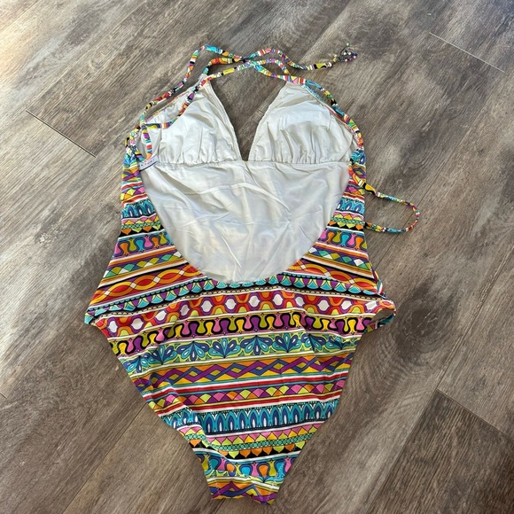 Trina Turk Colorful Pattern One-Piece Swimsuits with Low Back - Picture 5 of 6